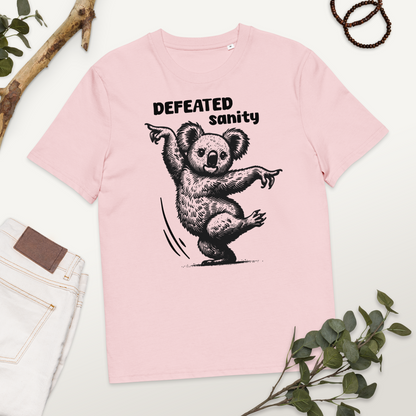 Unisex Organic Cotton "Defeated Sanity" T-Shirt in Premium Certified Quality⎜Caccao