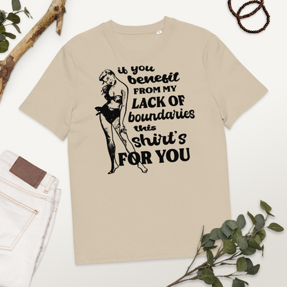 Unisex Sarkastické Vintage 'Boundaries' Tričko z Bio Bavlny ve Veganském, Fair Trade a Slow Fashion Režimu – Pro ty, kdo se Učí Říkat Ne 🙂‍↔️⎜Caccao