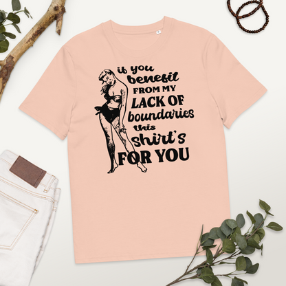 Unisex Sarkastické Vintage 'Boundaries' Tričko z Bio Bavlny ve Veganském, Fair Trade a Slow Fashion Režimu – Pro ty, kdo se Učí Říkat Ne 🙂‍↔️⎜Caccao