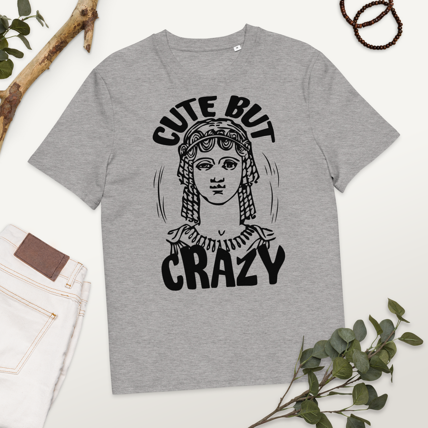 Uni Cotton "Cute but Crazy" Vintage T-Shirt in Fair Trade &amp; Vegan Quality⎜Caccao