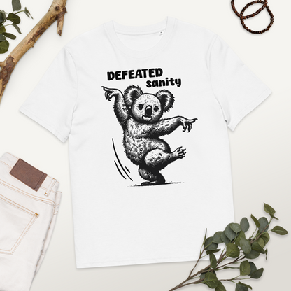 Unisex Organic Cotton "Defeated Sanity" T-Shirt in Premium Certified Quality⎜Caccao